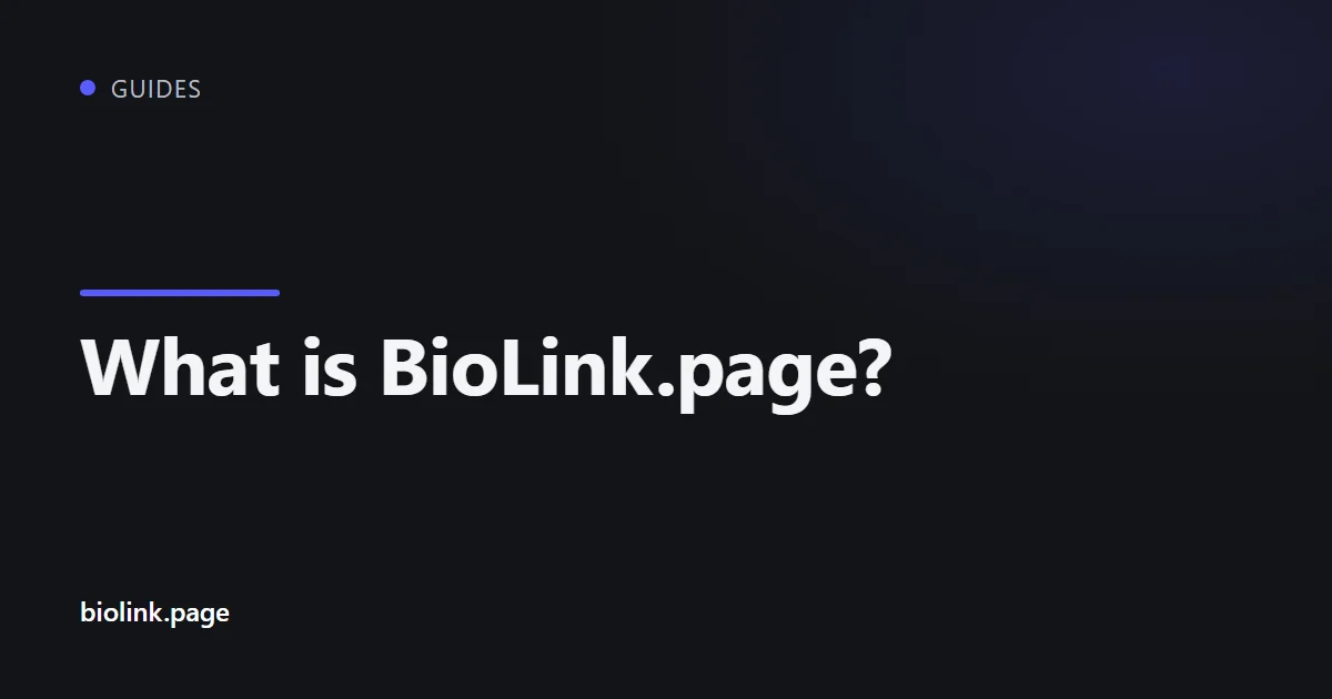 A phone showing a BioLink.page link-in-bio page with buttons and a QR code